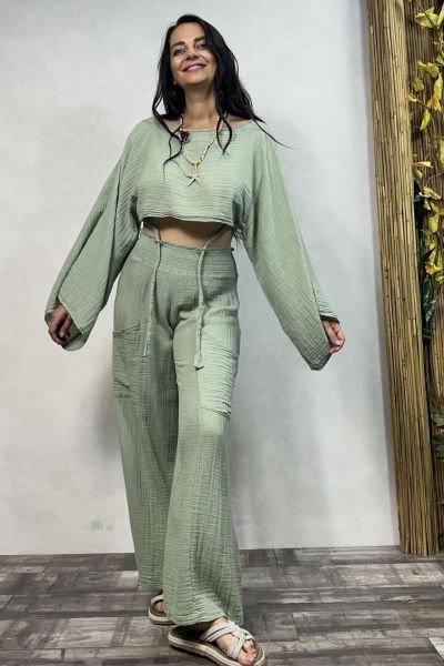 Luna Müslin Takım Mint - Yeşil