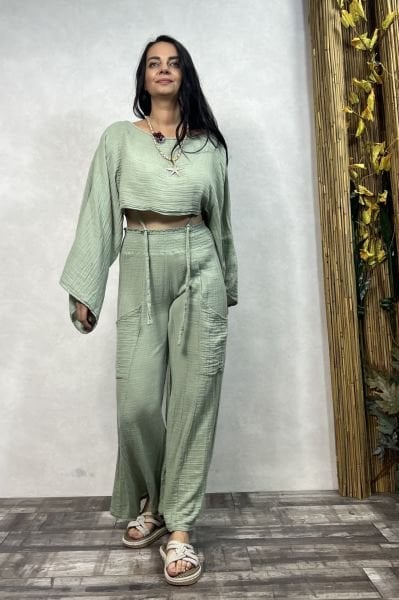Luna Müslin Takım Mint - Yeşil