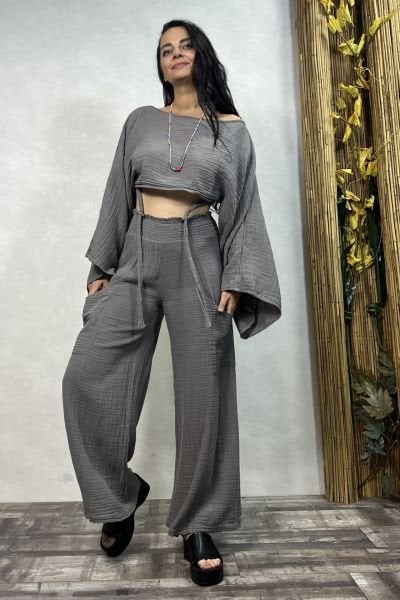 Luna Müslin Takım Dark Grey - Antrasit