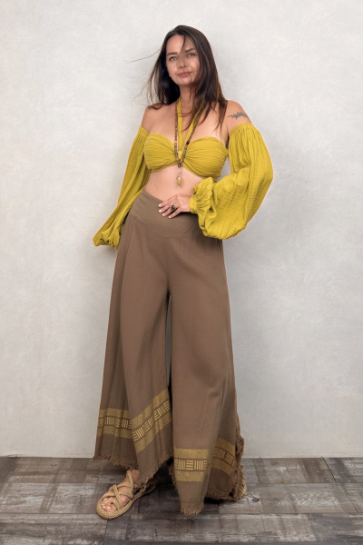 Penelope Üç Parça Crop Golden Olive - Limon Küfü