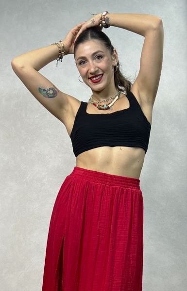 Juno Müslin Crop - Siyah