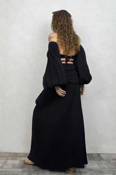 Penelope Üç Parça Crop - Siyah