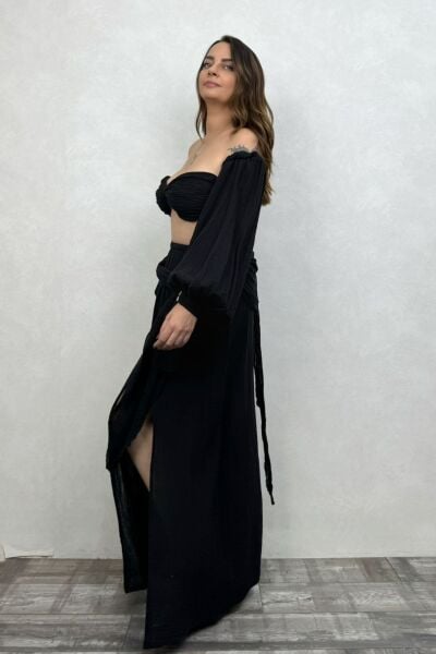 Penelope Üç Parça Crop - Siyah