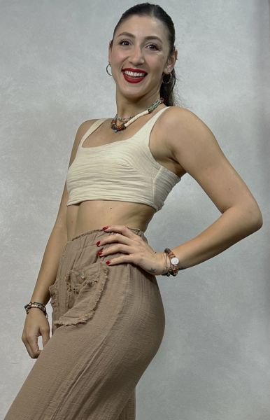 Juno Müslin Crop - Bej