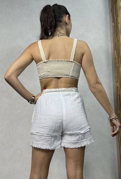 Juno Müslin Crop - Bej