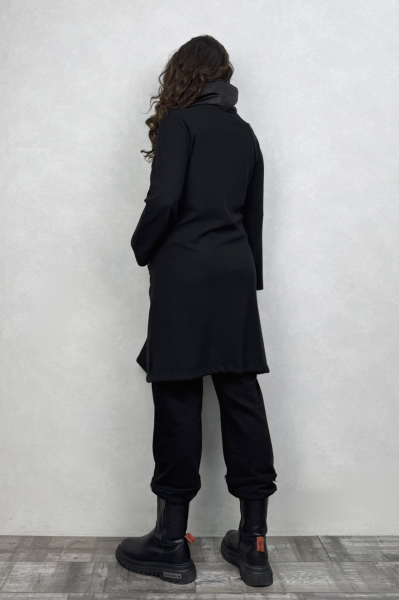 Lamante Straps Uzun Triko Ceket - Siyah