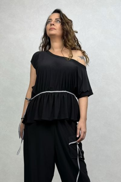 Lamante Nilda Tasarım Bluz - Siyah