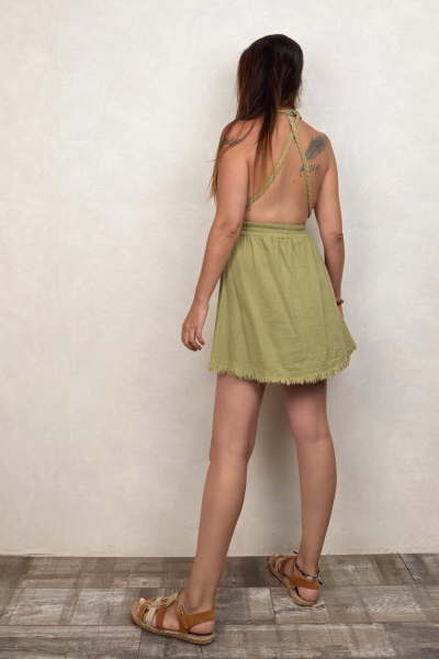Mojo Nature Elbise Sage Green - Yeşil