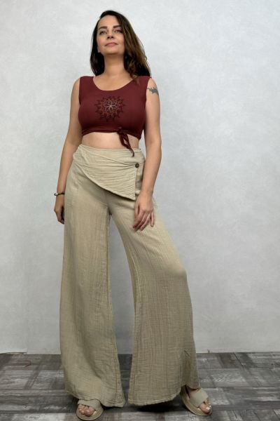 Fuga Crop Bluz- Bordo