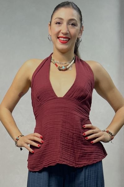 Duo Müslin Bluz Ruby Wine- Şarap