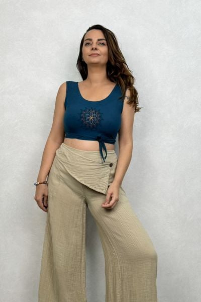 Fuga Crop Bluz- Petrol
