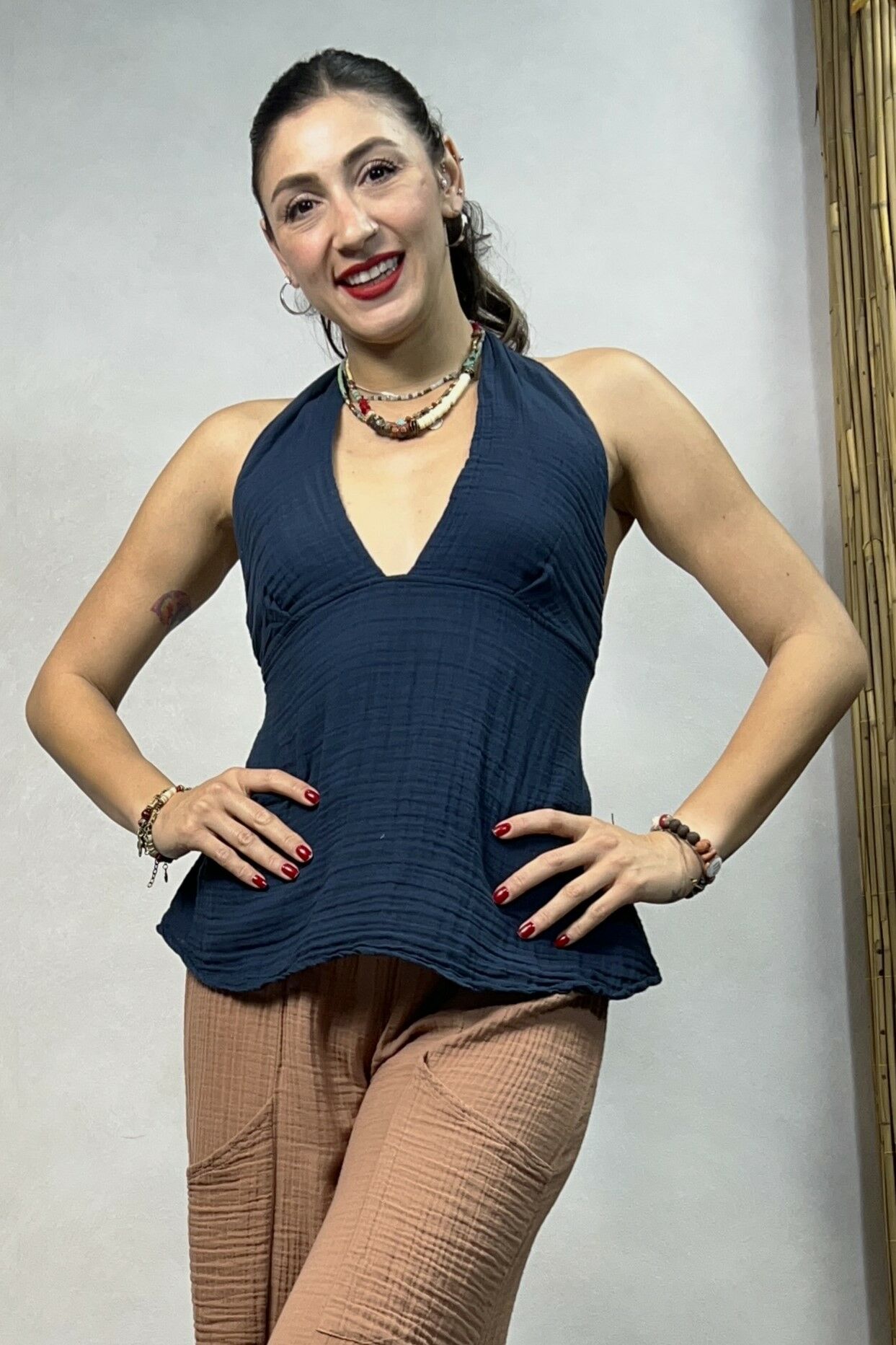 Duo Müslin Bluz Midnight Navy- Lacivert