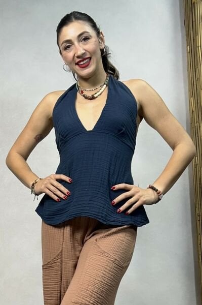 Duo Müslin Bluz Midnight Navy- Lacivert