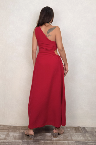 Diana Tek Omuz Elbise Barbados Cherry - Vişne