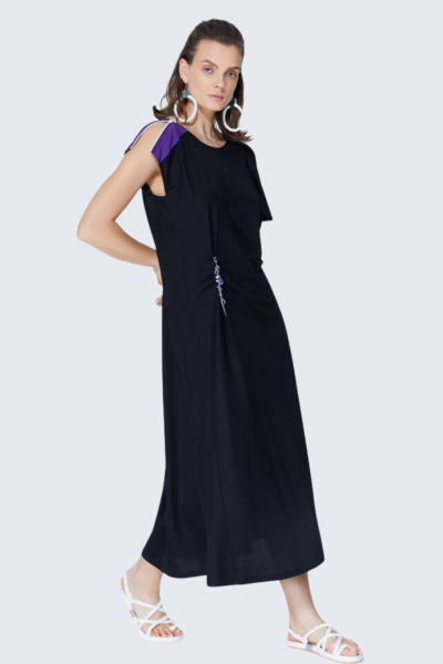 Lamante Purple Tasarım Elbise - Siyah