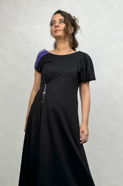 Lamante Purple Tasarım Elbise - Siyah