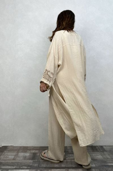 Şahmeran Müslin Kaftan - Bej