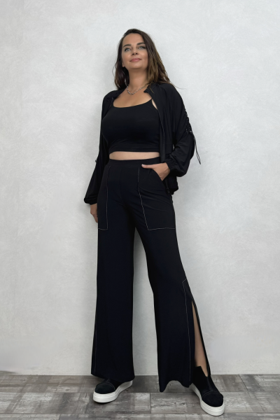 Lamante Stripe Sandy Gömlek Bluz - Siyah