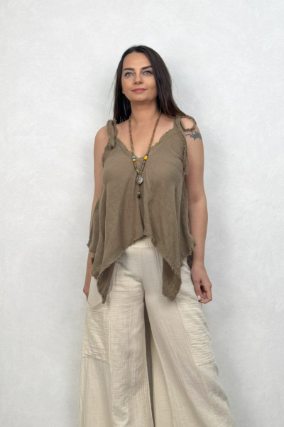 Peneis Müslin Bluz Neutral Brown - Doğal Kahve