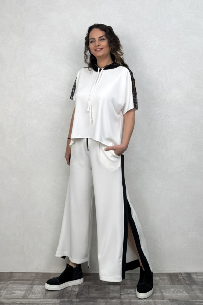 Lamante Nona Yırtmaçlı Pantolon - Beyaz