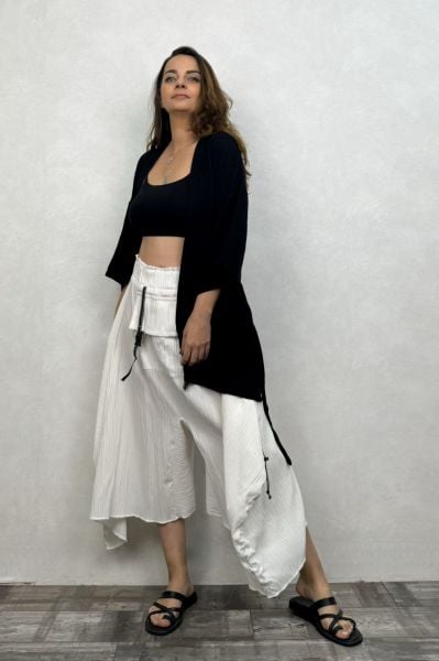Ceres Müslin Kimono - Siyah
