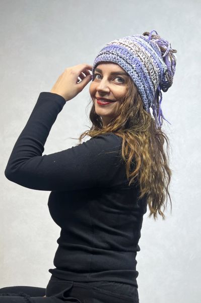 El Örgüsü Tasarım Funny Bere 2- Mor Kahve
