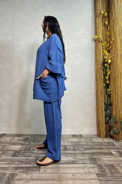 Ceres Müslin Kimono Moonligt Blue- Mavi