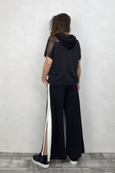 Lamante Nona Modal Yırtmaçlı Pantolon - Siyah
