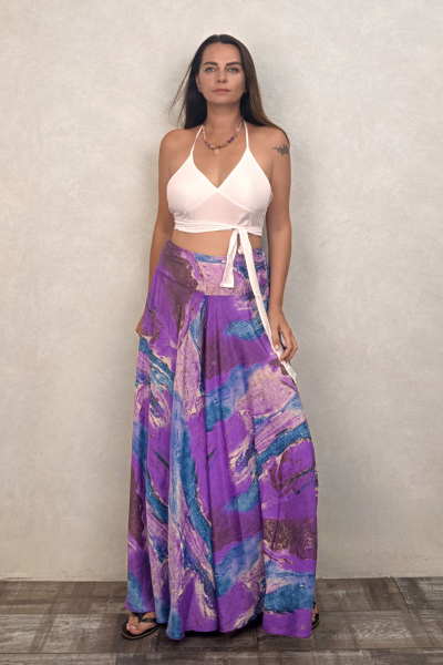 İpek Pantolon Etek - Mor