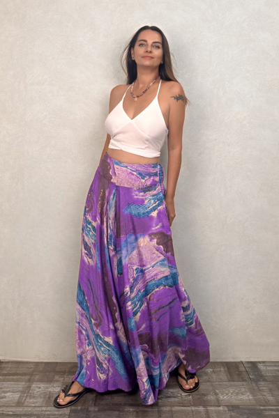 İpek Pantolon Etek - Mor