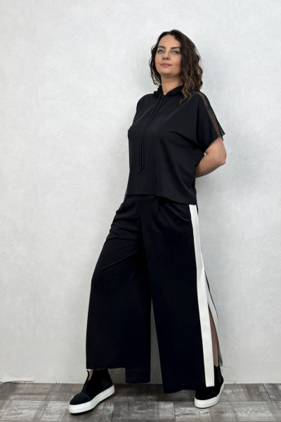 Lamante Nona Modal Kapşonlu Bluz - Siyah