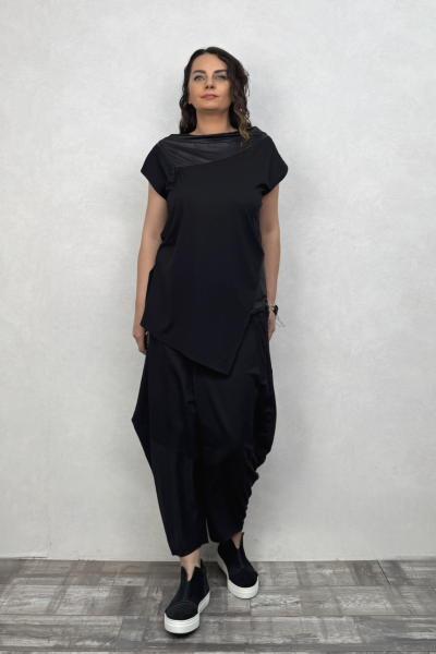 Lamante Omuz Detaylı Bluz - Siyah