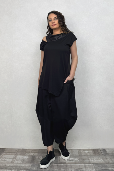 Lamante Omuz Detaylı Bluz - Siyah