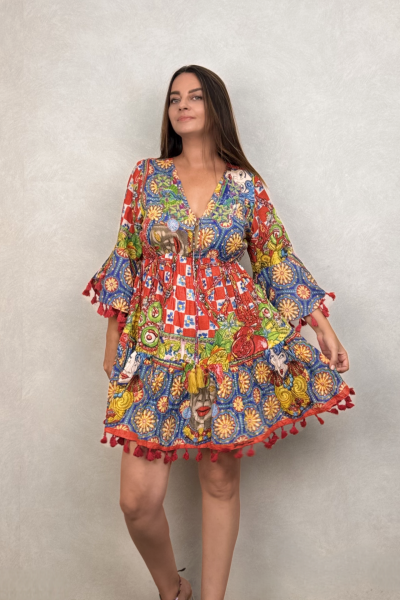 Antica Sartoria Tasarım Elbise - Kırmızı