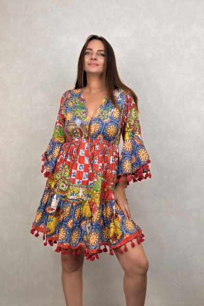 Antica Sartoria Tasarım Elbise - Kırmızı