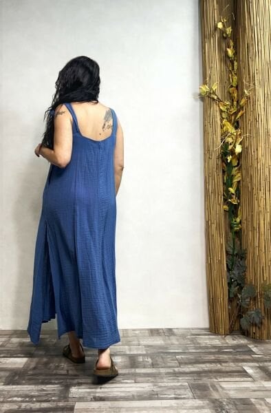 Minerva Müslin Elbise Moonlight Blue - Mavi