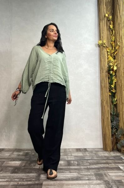 Venüs Müslin Bluz Mint - Yeşil