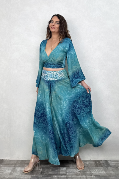 İpek Pantolon Etek - Turkuaz