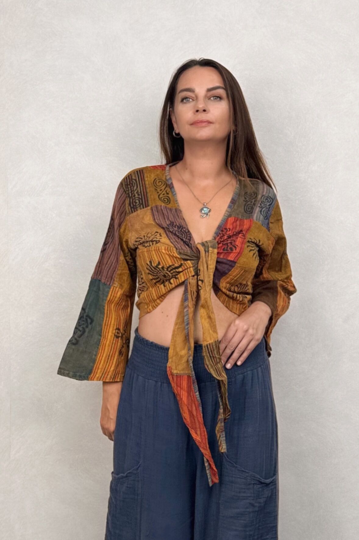 Nepal Patch Bolero Bluz - Çok Renkli