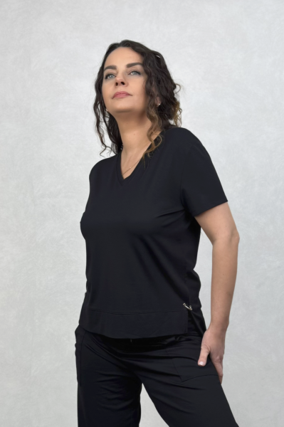 Lamante Halka Detaylı Bluz - Siyah