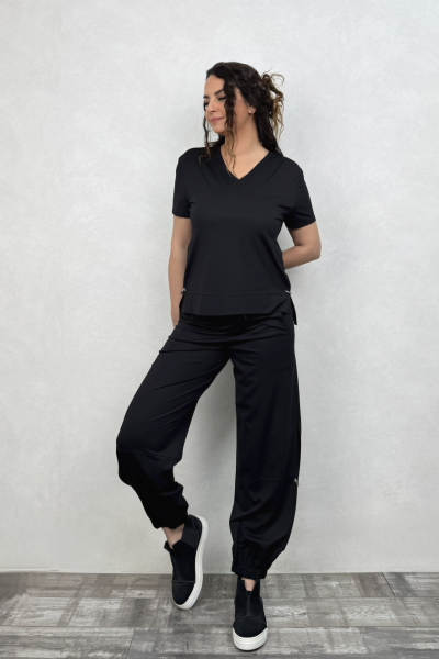 Lamante Halka Detaylı Bluz - Siyah