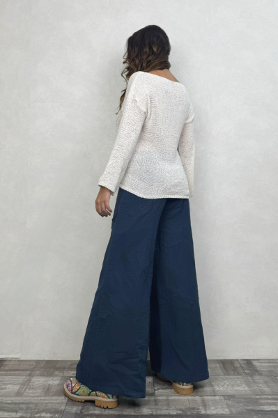 Yumuşak Dokulu Merserize Bluz - Ekru