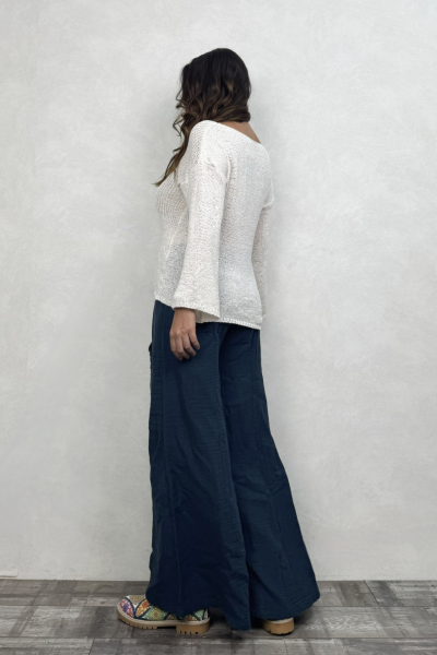 Yumuşak Dokulu Merserize Bluz - Ekru