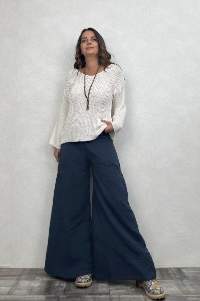 Yumuşak Dokulu Merserize Bluz - Ekru