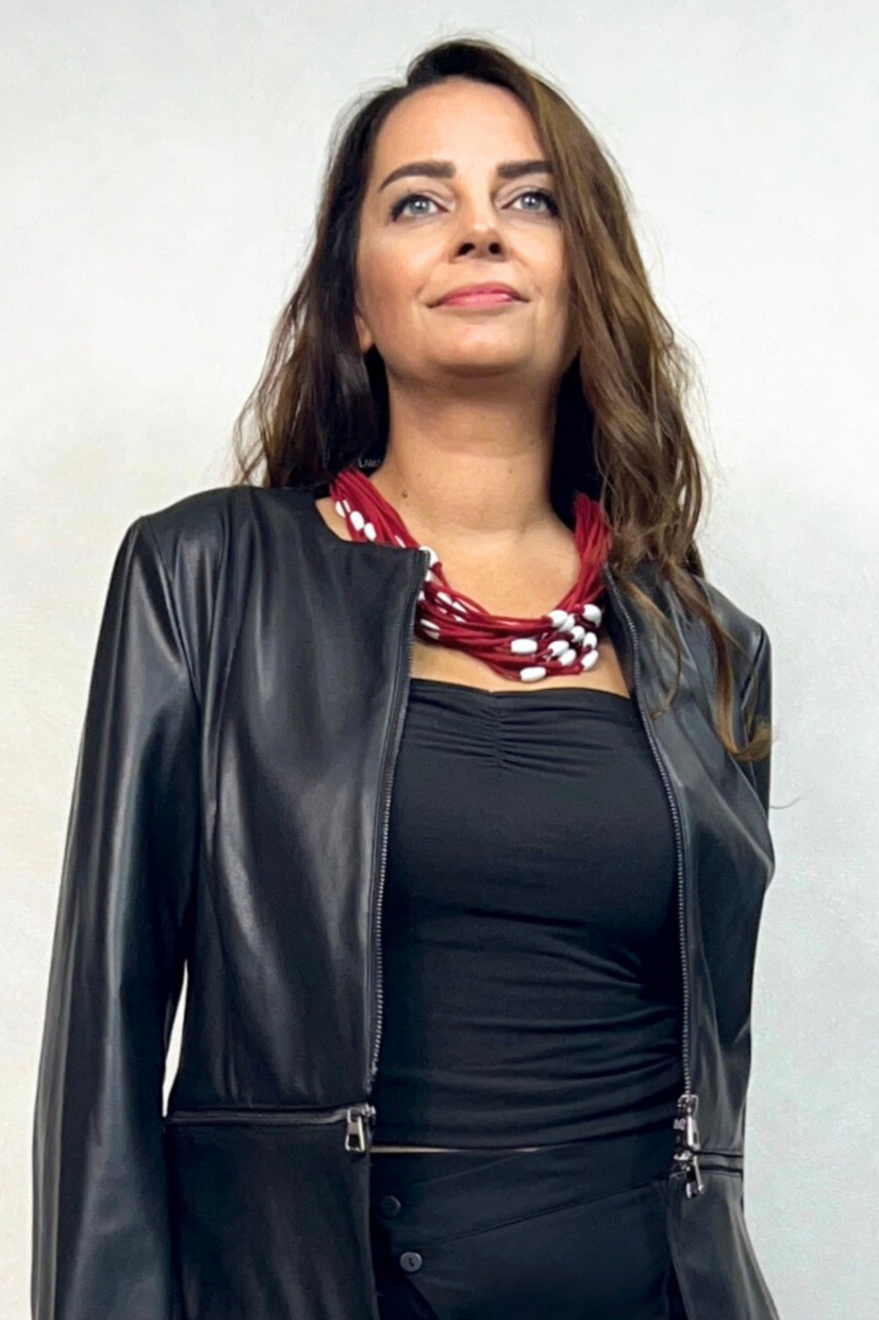 Lamante Bordo Tasarım Kolye - Bordo