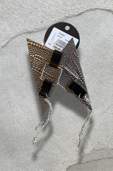 Lamante Tasarım Küpe- Siyah Silver