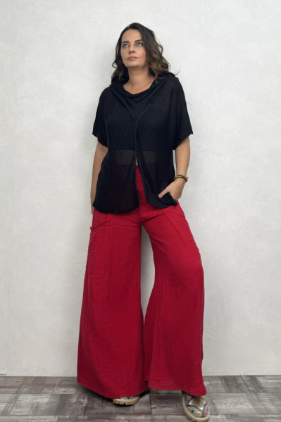 Degaje Merserize Bluz  - Siyah