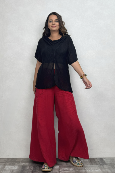 Degaje Merserize Bluz  - Siyah