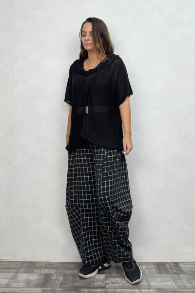 Degaje Merserize Bluz  - Siyah