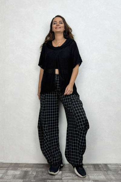 Degaje Merserize Bluz  - Siyah